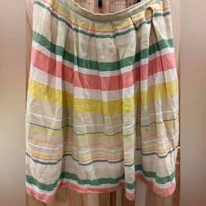 Eva Franco Anthropologie Stripped Pleated A-Line Skirt Size 8